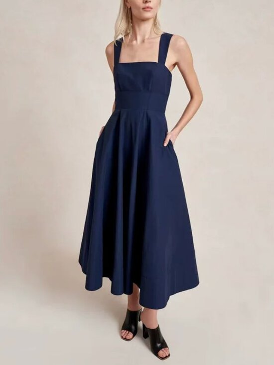 La Ligne Dresses & Skirts - La Ligne Myrtle Midi Dress Midnight Navy Blue A Line French Classic
